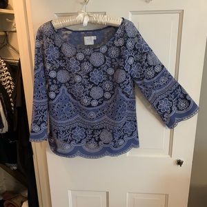 Blue eyelet top from Anthropology